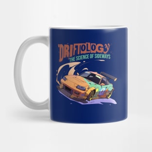 Driftology The Science of Sideways orange drift car Mug